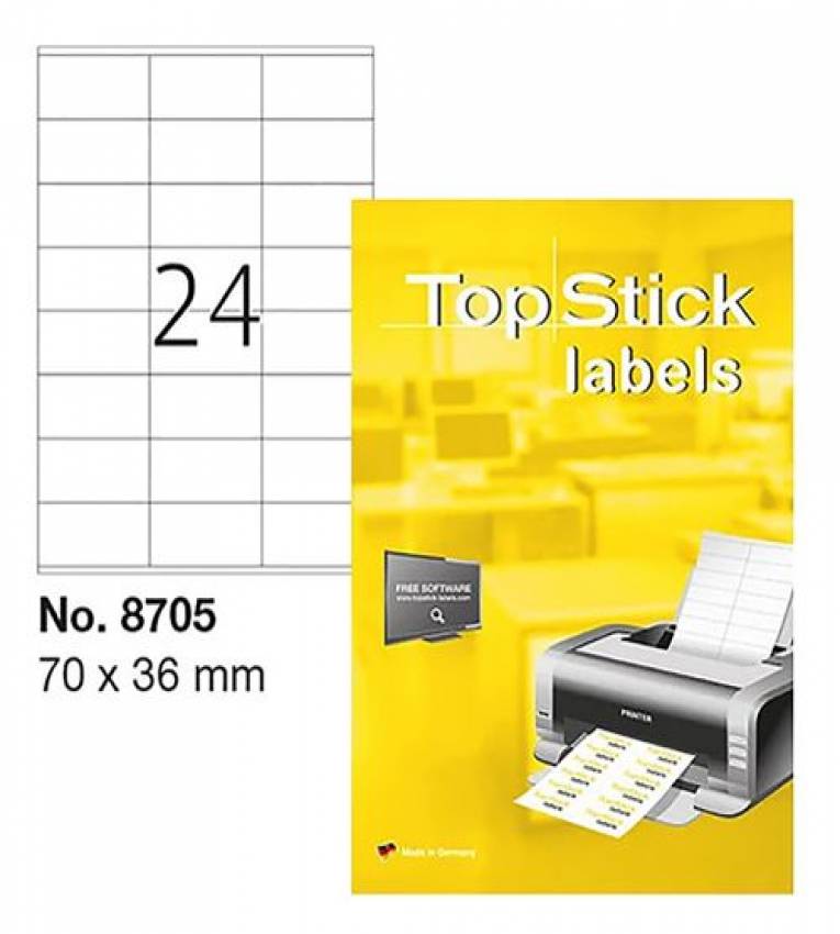 Étiquettes adhésives blanches - 70 x 35 mm : TOP STICK Lot de 2400